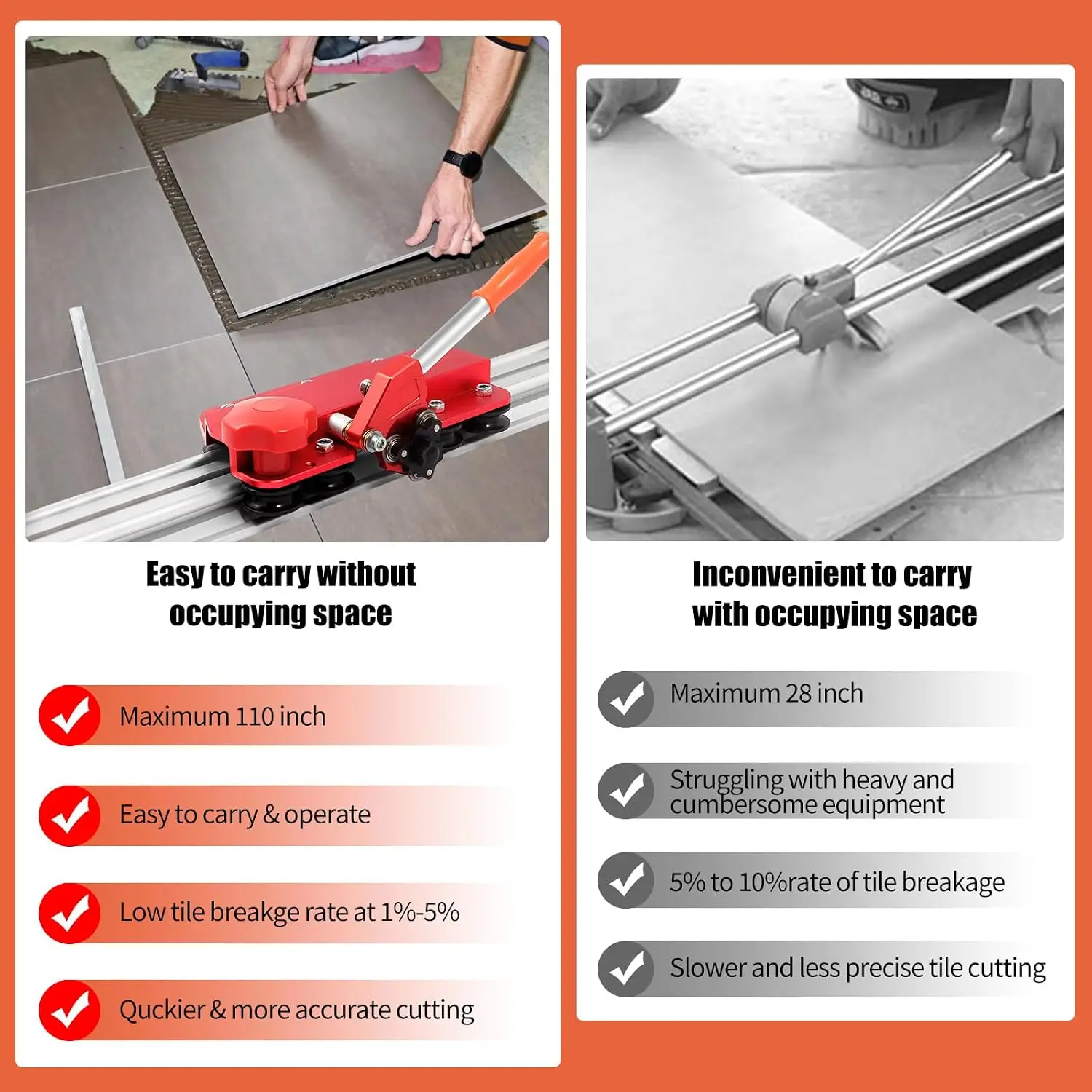 قاطع بلاط كبير الحجم 110 بوصة، - مراجعة Tile Cutter Scoring وسعره