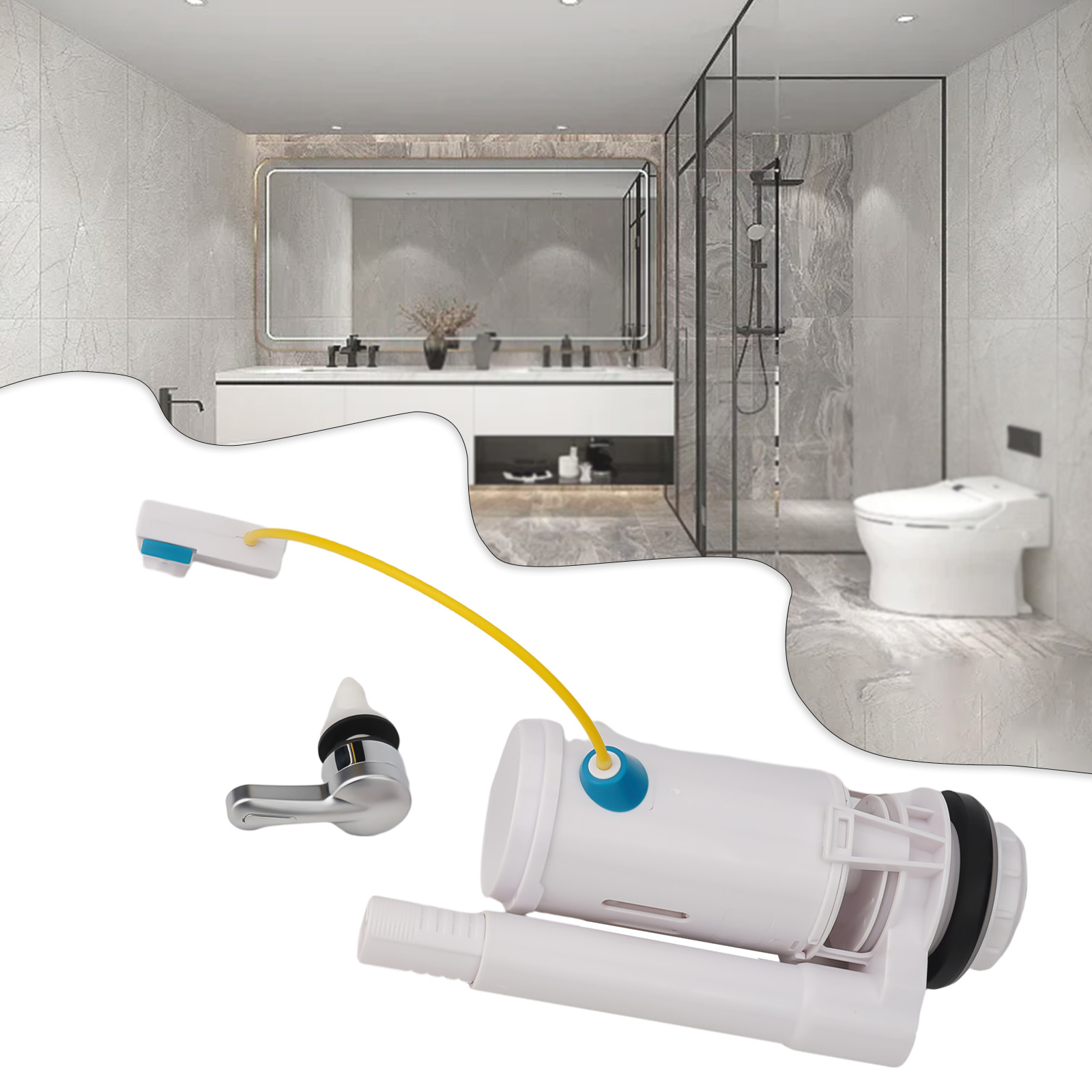 صمام تدفق مزدوج بلاستيكي للتحك - مراجعة Toilet Flush Valve وسعره